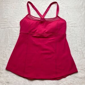 Prana Pink Chakara Fitted Nile Tank Size Small